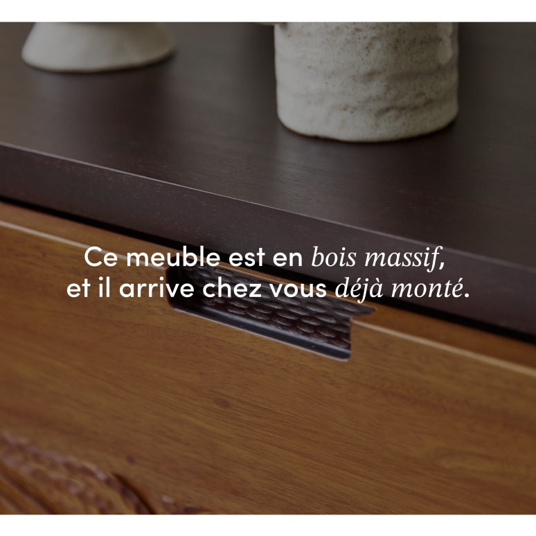 Frida - Meuble TV en acajou massif 200 cm