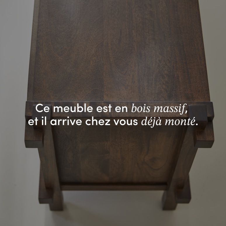 Arko - Meuble TV 2 tiroirs en manguier massif 120 cm