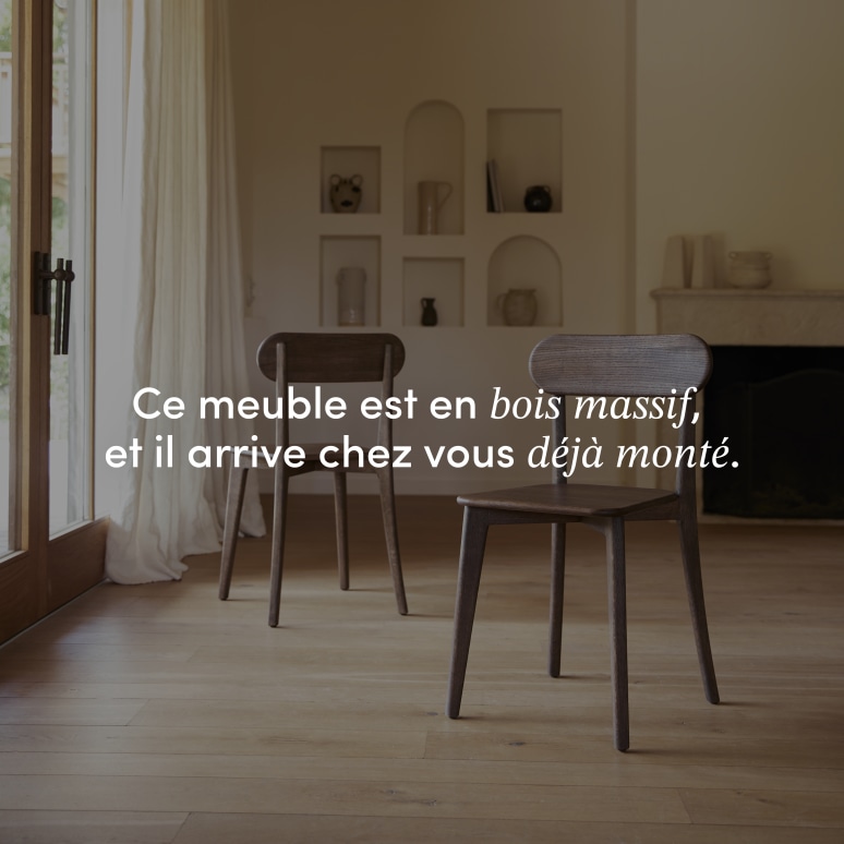 Abel - Chaise en acajou massif brown