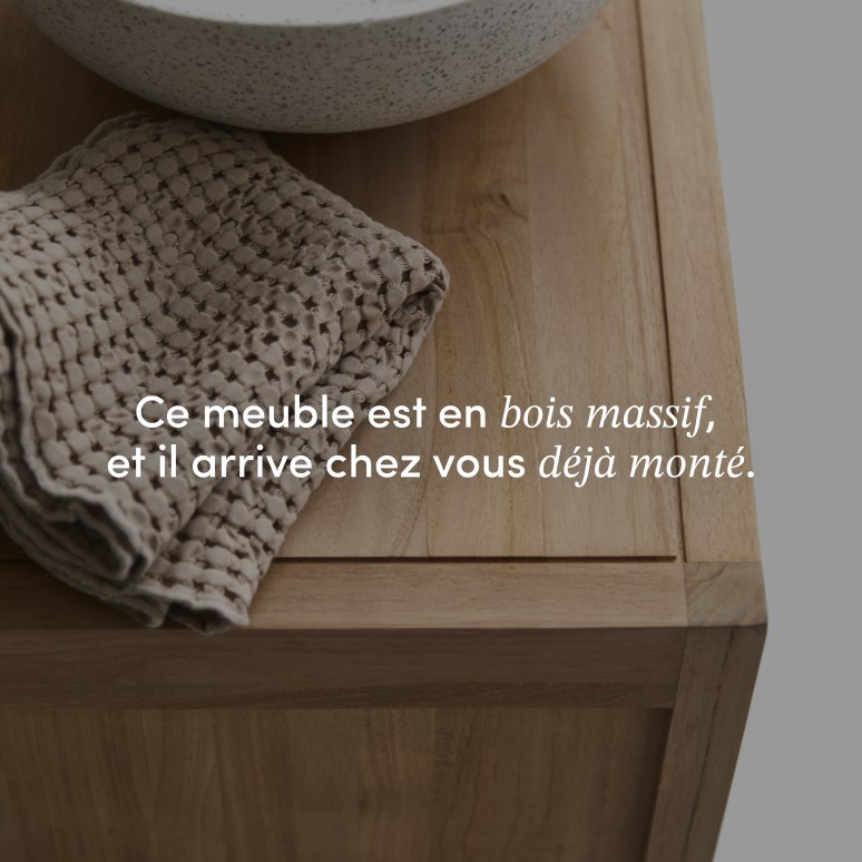 Arty - Meuble sous vasque en teck massif 60 cm