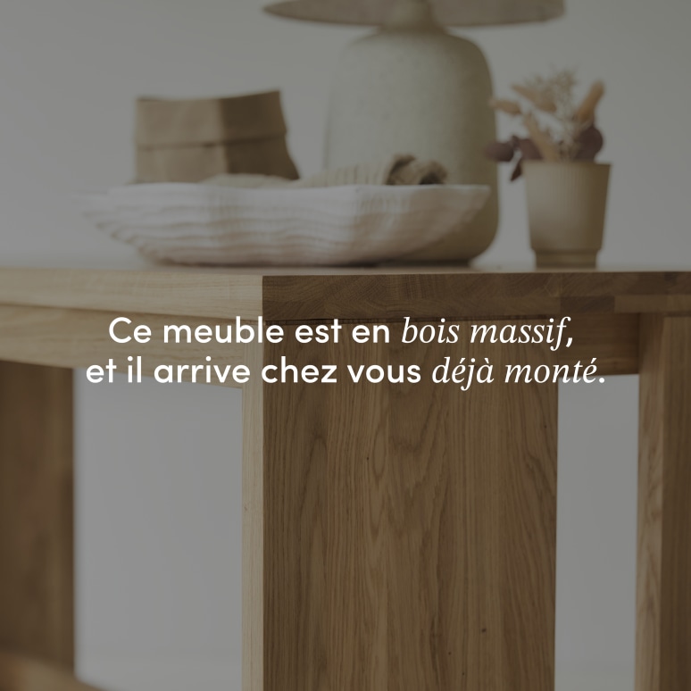 Eden - Bureau en bois de chêne massif 160 cm