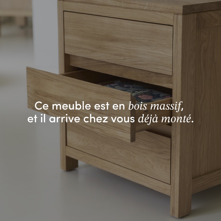 Eden - Caisson de rangement en chêne 55 cm