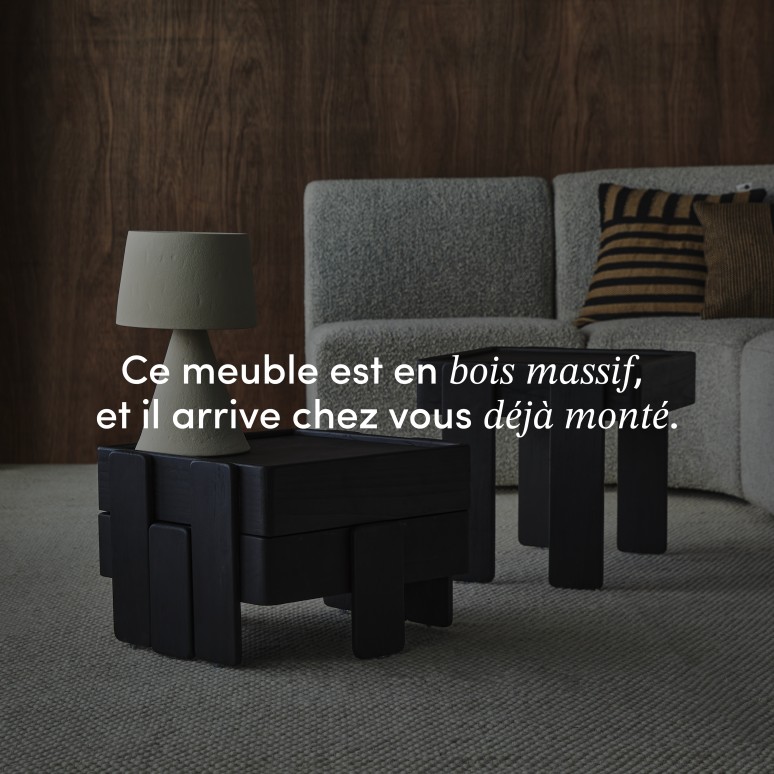 Nido - Bouts de canapé noirs empilables en manguier massif