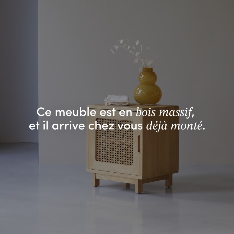 Luis - Chevet en orme massif et cannage