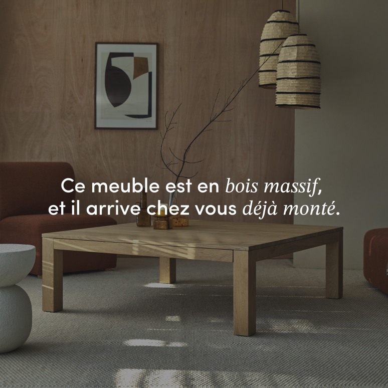 Eden - Table basse carrée en chêne massif