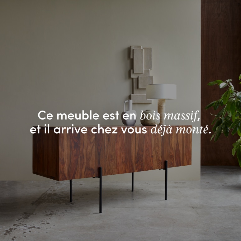 Honorine - Buffet haut en palissandre massif 165 cm