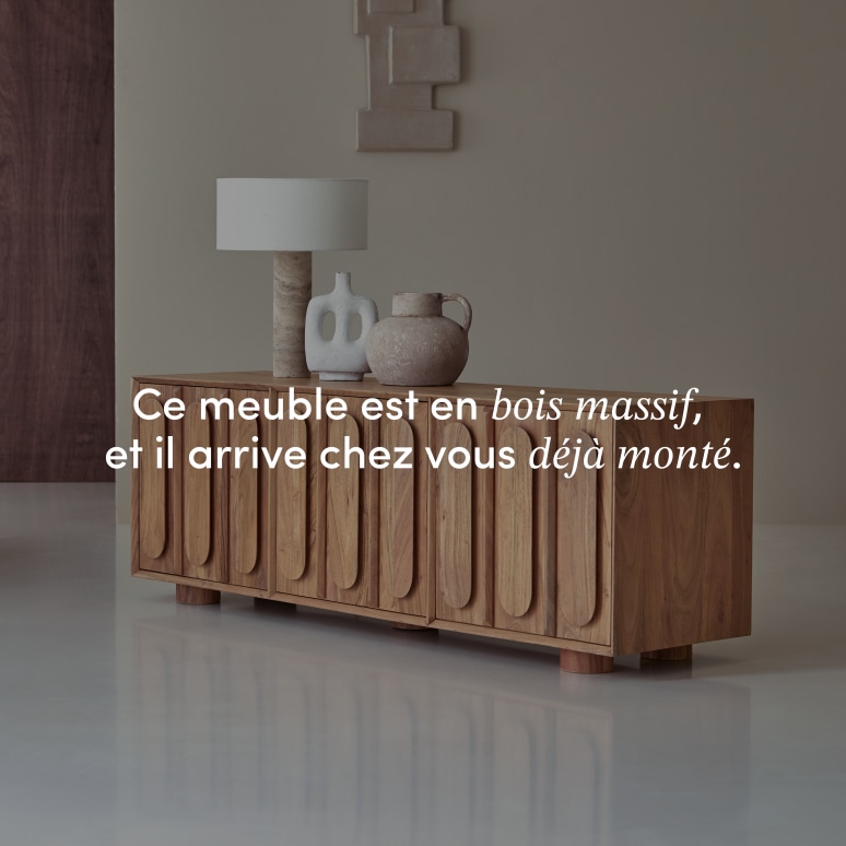 Olga - Meuble TV en acacia massif 145 cm