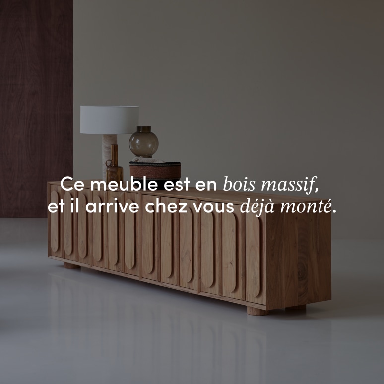 Olga - Meuble TV en acacia massif 195 cm