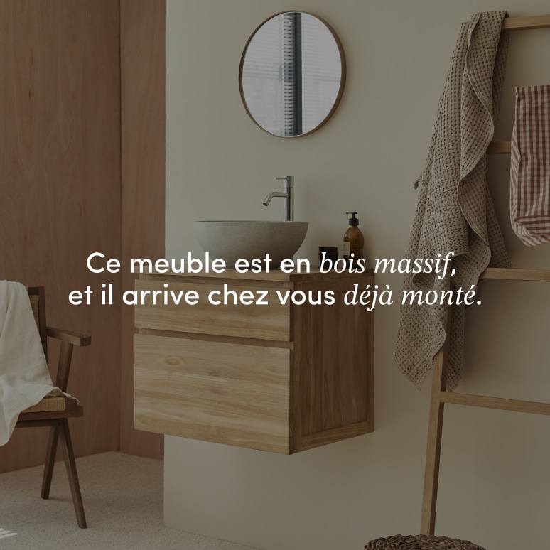 Jacob - Meuble sous vasque en teck massif 60 cm