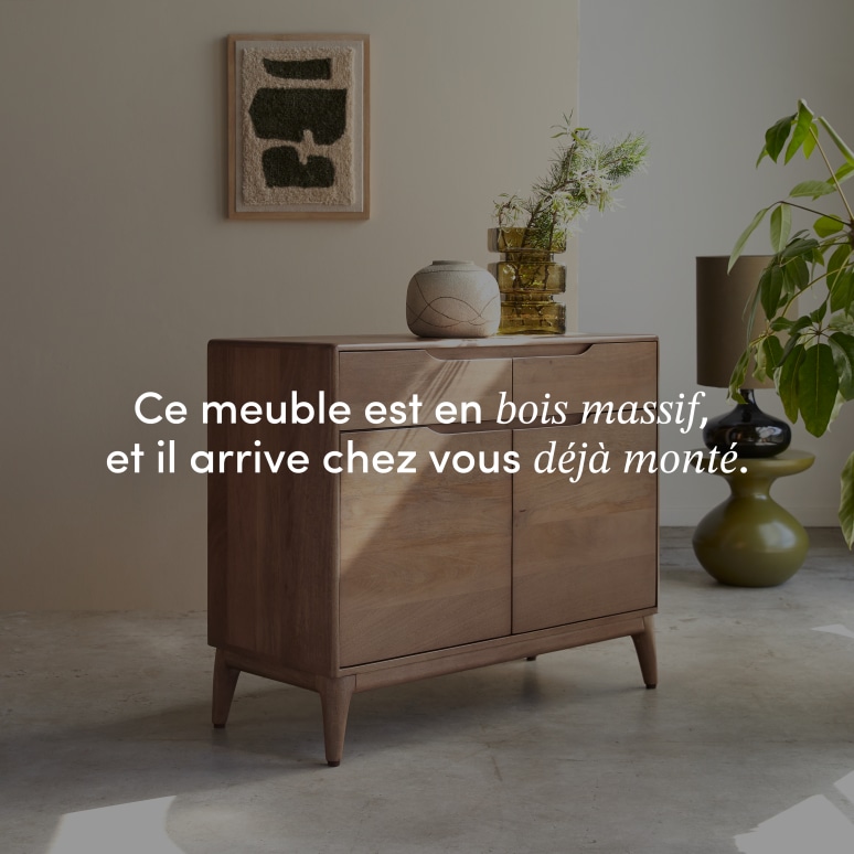 Gabrielle - Buffet d'entrée en manguier massif 100 cm