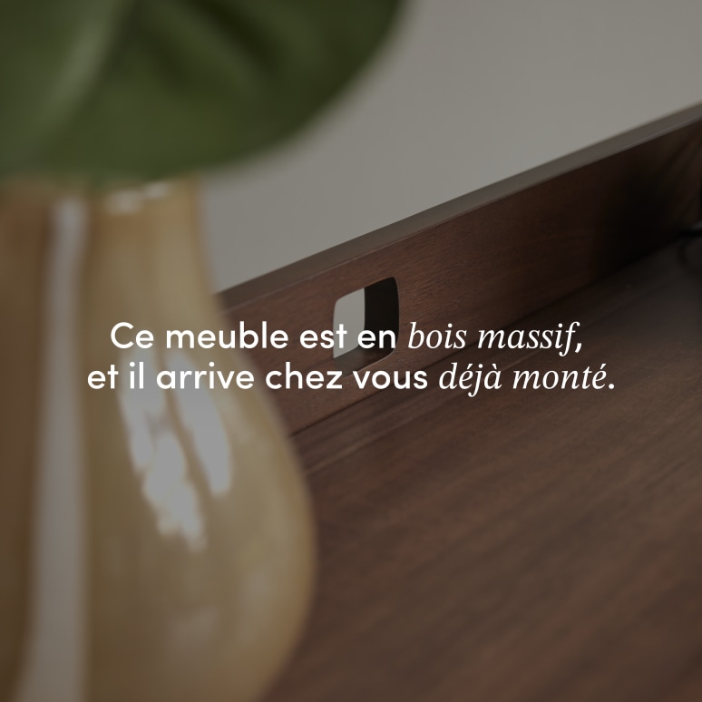 Philip - Bureau pliable en teck massif foncé