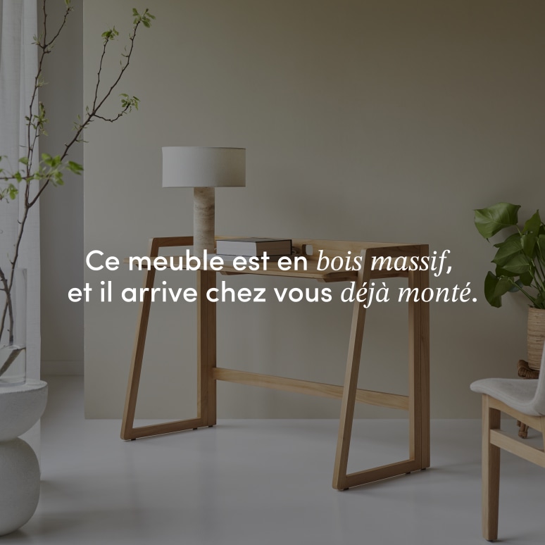 Philip - Bureau pliable en teck massif clair