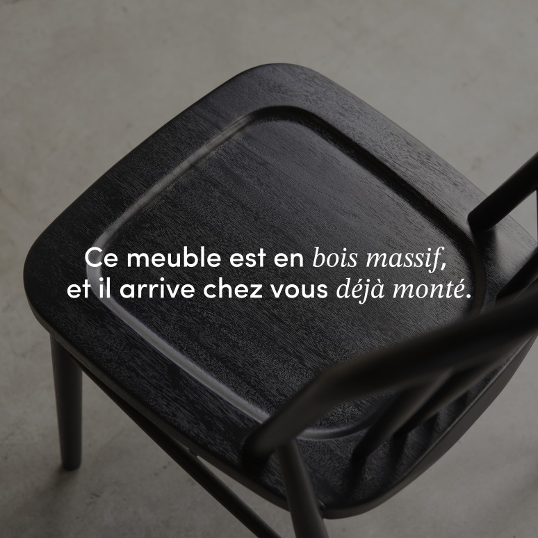 Leonor - Chaise à barreaux en acacia massif noir