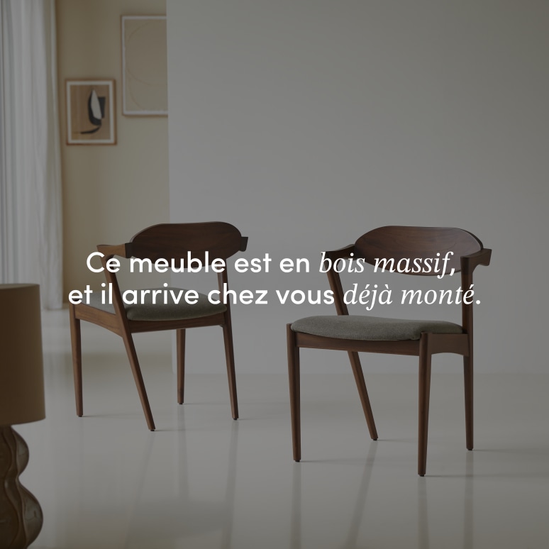 Guido - Chaise en teck massif foncé et tissu