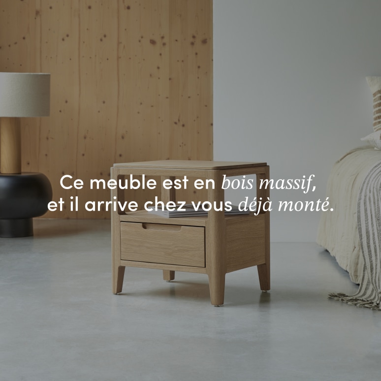 Arto - Chevet en chêne massif 1 tiroir