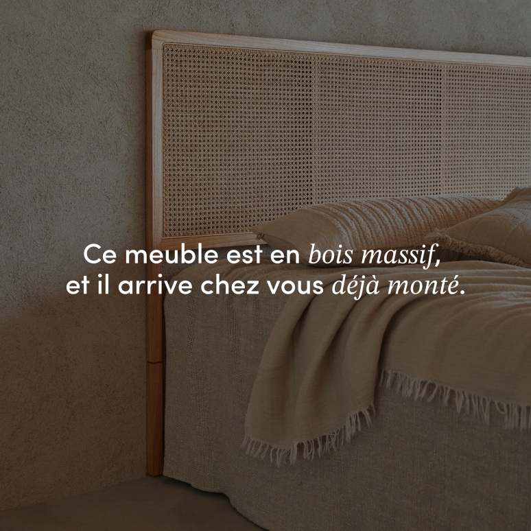 Adèle - Tête de lit en rotin cannée 180 cm