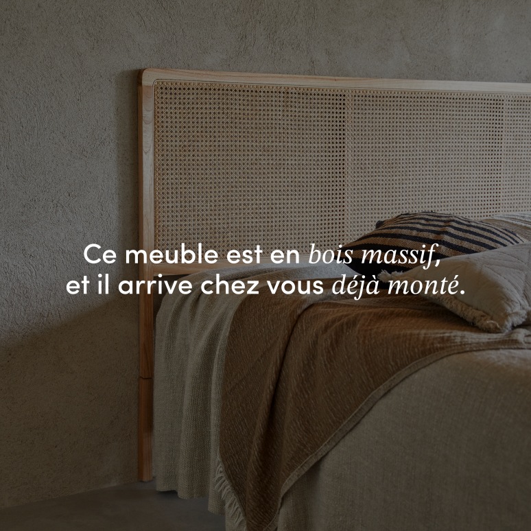 Adèle - Tête de lit en rotin cannée 200 cm