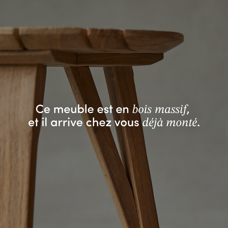 Katrine - Bout de canapé en teck massif recyclé