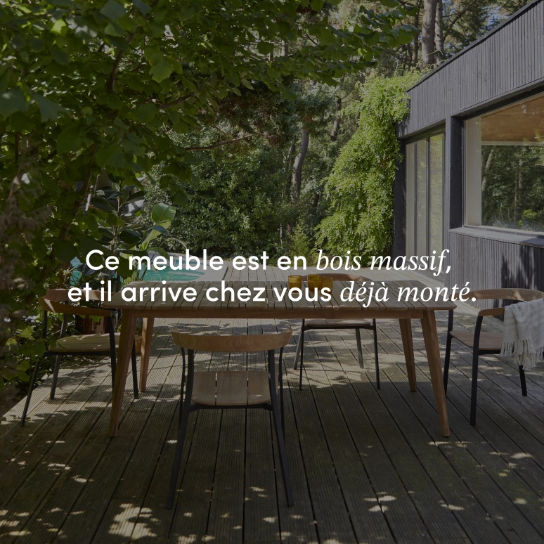 Katrine - Table de jardin en teck massif recyclé 6-8 pers.