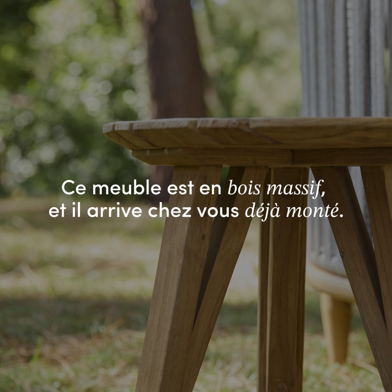 Katrine - Bout de canapé de jardin en teck massif recyclé