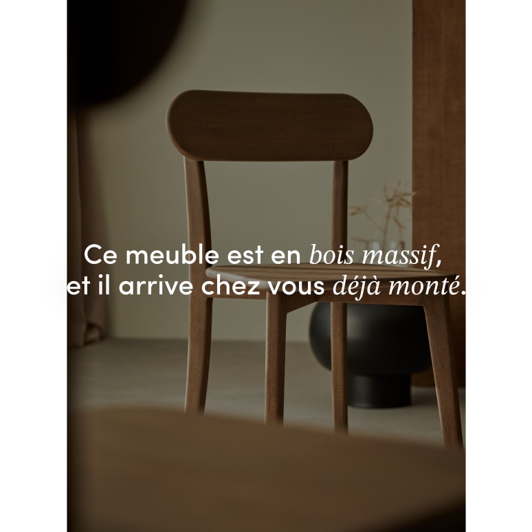 Abel - Chaise en acajou massif brown