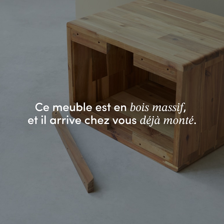 Lila - Meuble de salle de bain en acacia massif 50 cm