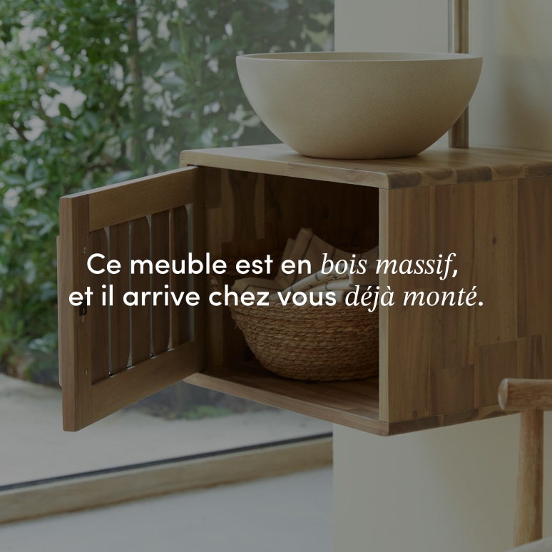 Lila - Meuble de salle de bain en acacia massif 50 cm