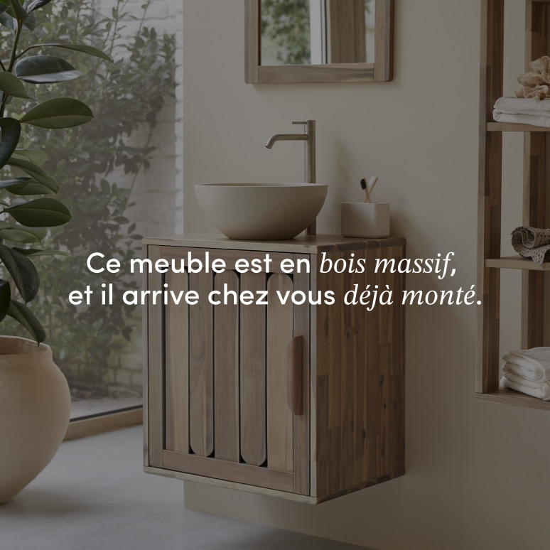 Lila - Meuble de salle de bain en acacia massif 60 cm