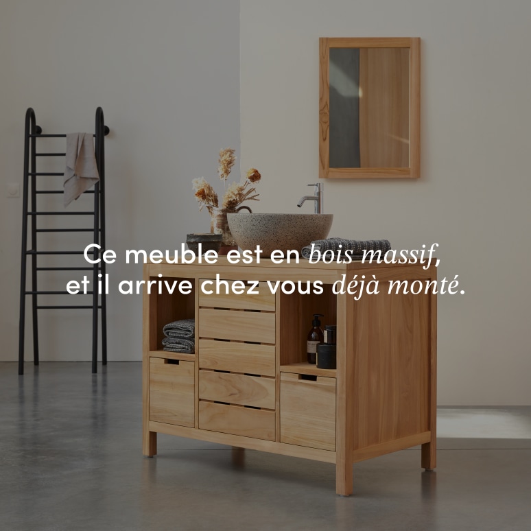 Serena - Meuble sous vasque en teck massif 100 cm