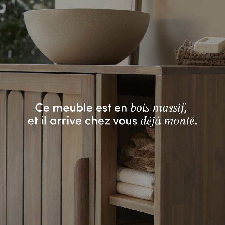 Lila - Meuble de salle de bain en acacia massif 80 cm