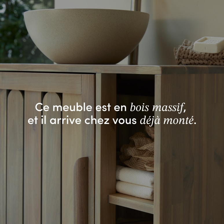 Lila - Meuble de salle de bain en acacia massif 80 cm