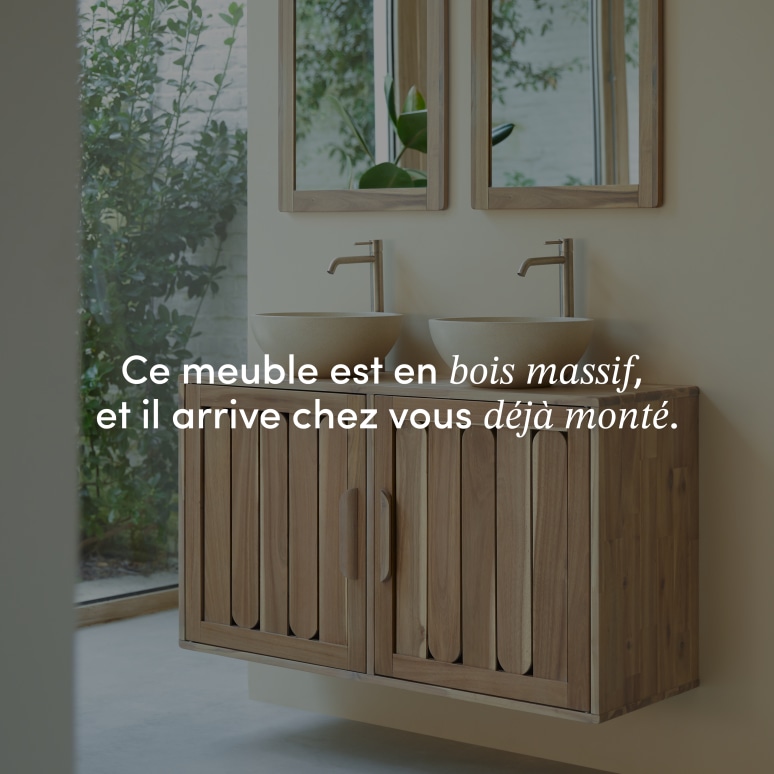Lila - Meuble de salle de bain en acacia massif 120 cm