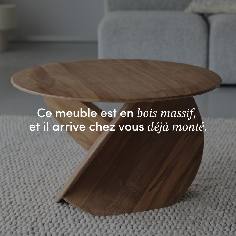 Gonzague - Table basse en teck massif, petit modèle