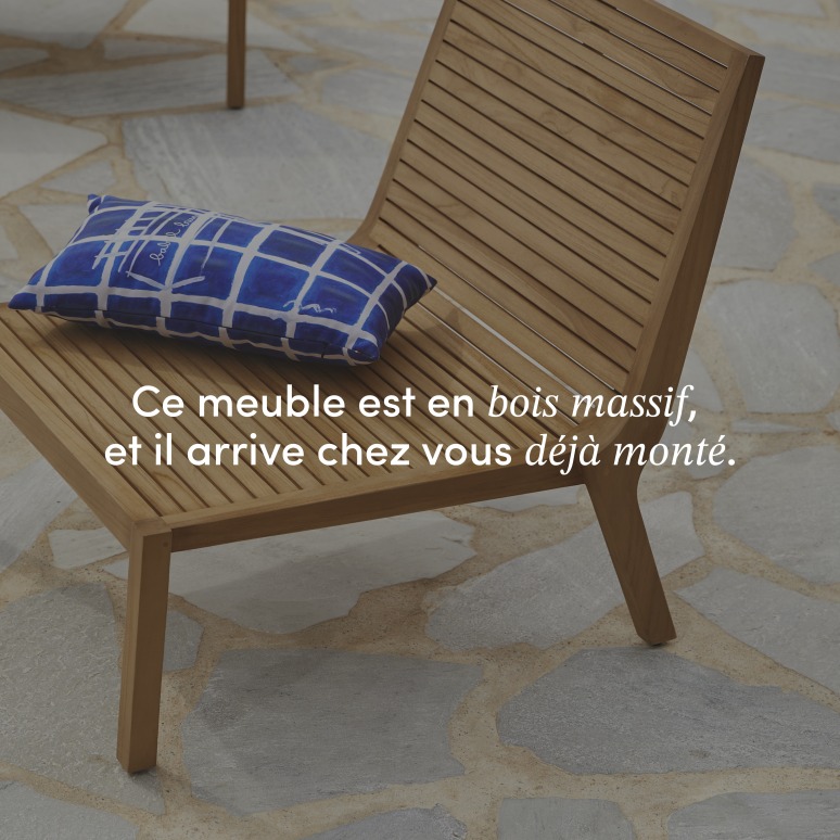 Teo - Fauteuil bas de jardin en teck massif