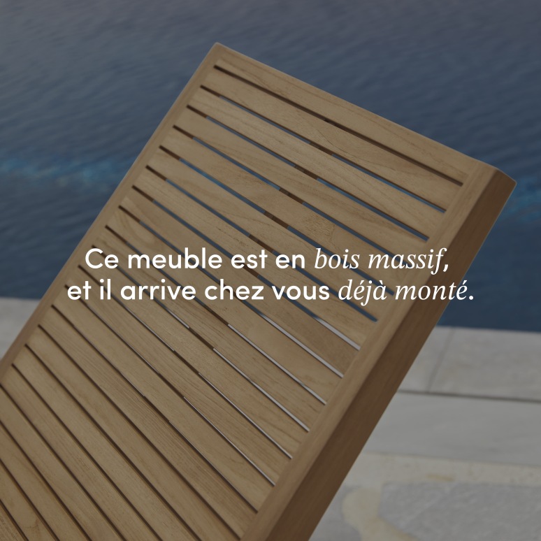 Teo -  Chaise longue de jardin en teck massif