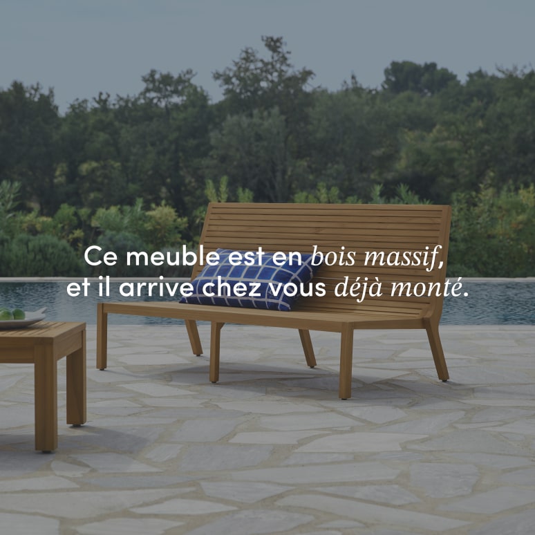 Teo - Banquette de jardin basse en teck massif