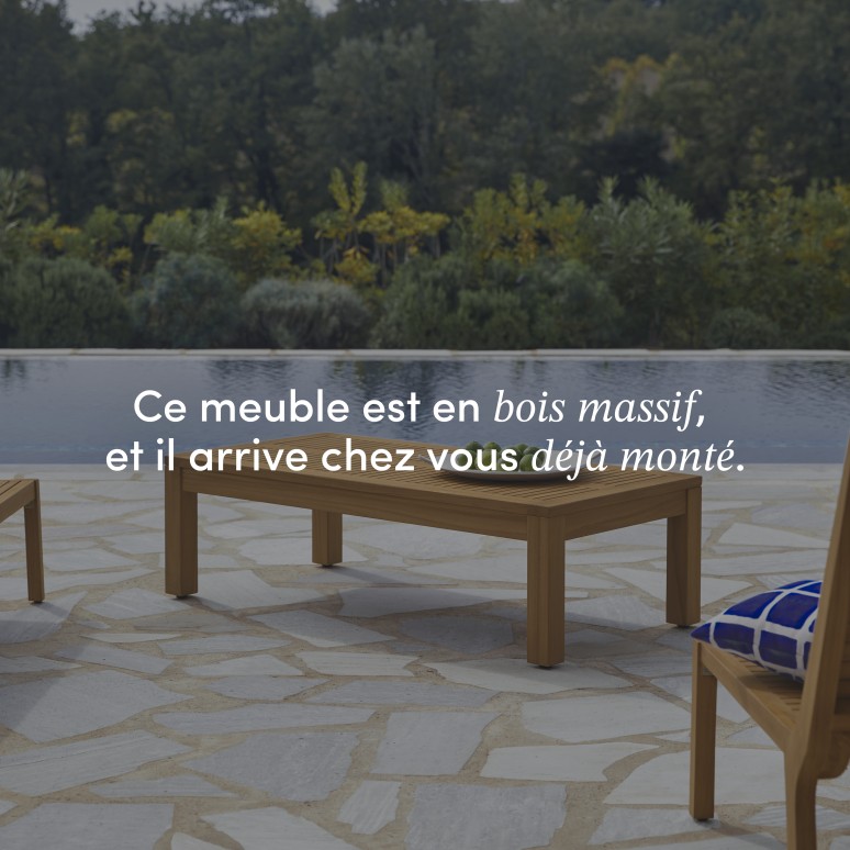 Teo - Table basse de jardin en teck massif