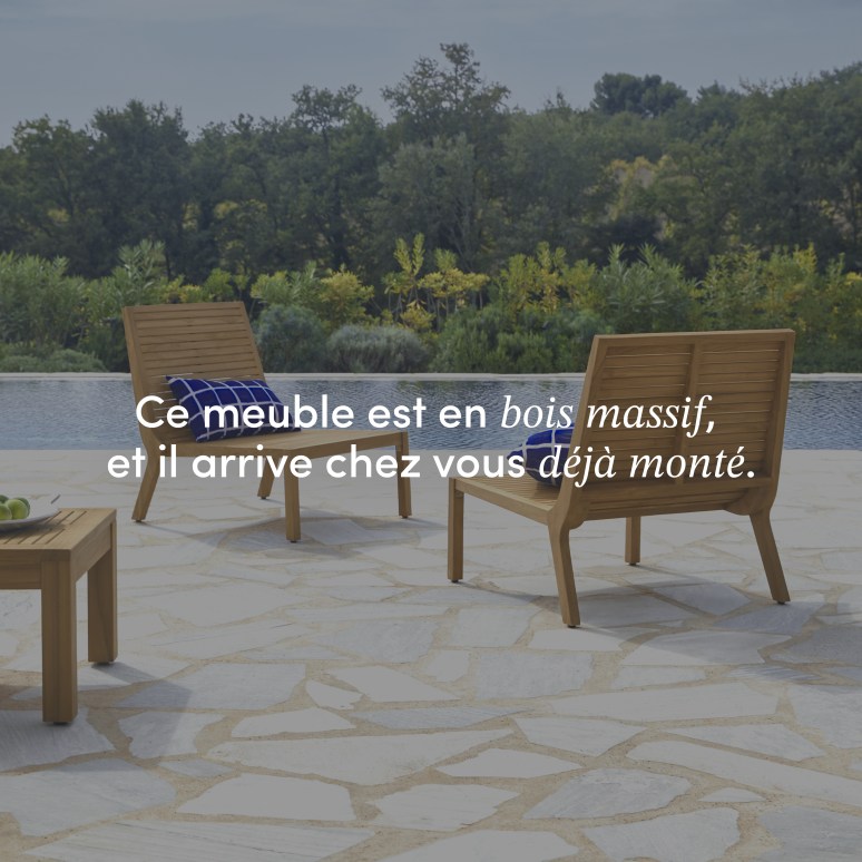 Teo - Salon de jardin en teck massif 3 places