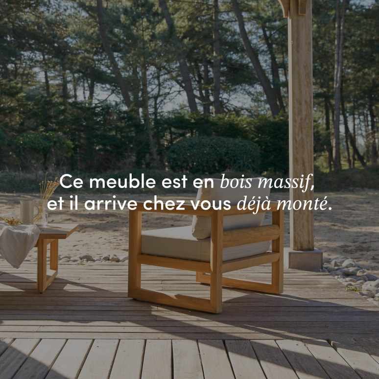 Noah - Fauteuil de jardin en teck massif