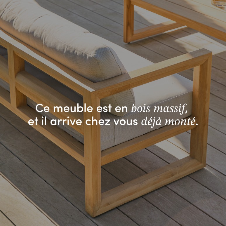 Noah - Banquette de jardin 3 places en teck massif