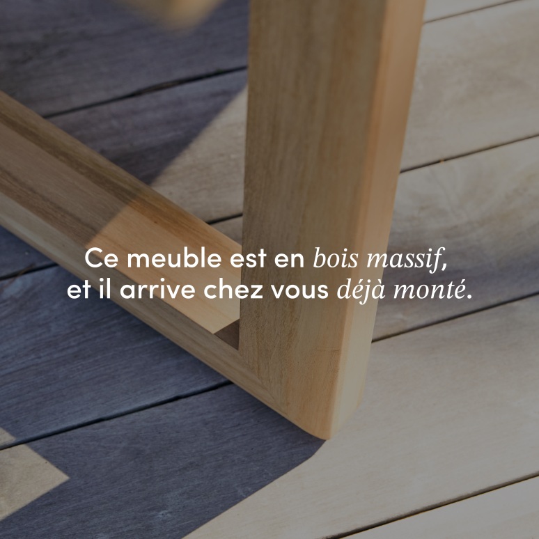 Noah - Table de jardin en teck massif 8-10 pers