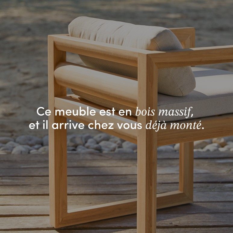 Leon - Ensemble de jardin en teck massif 4 chaises