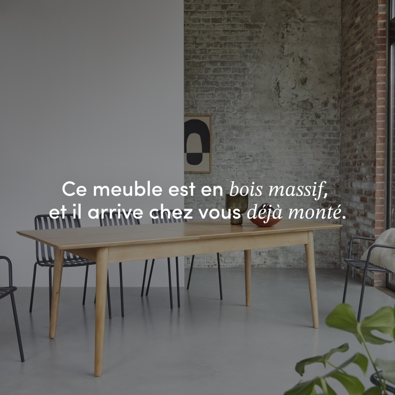 Cloé - Table extensible en manguier massif 6-8 pers.