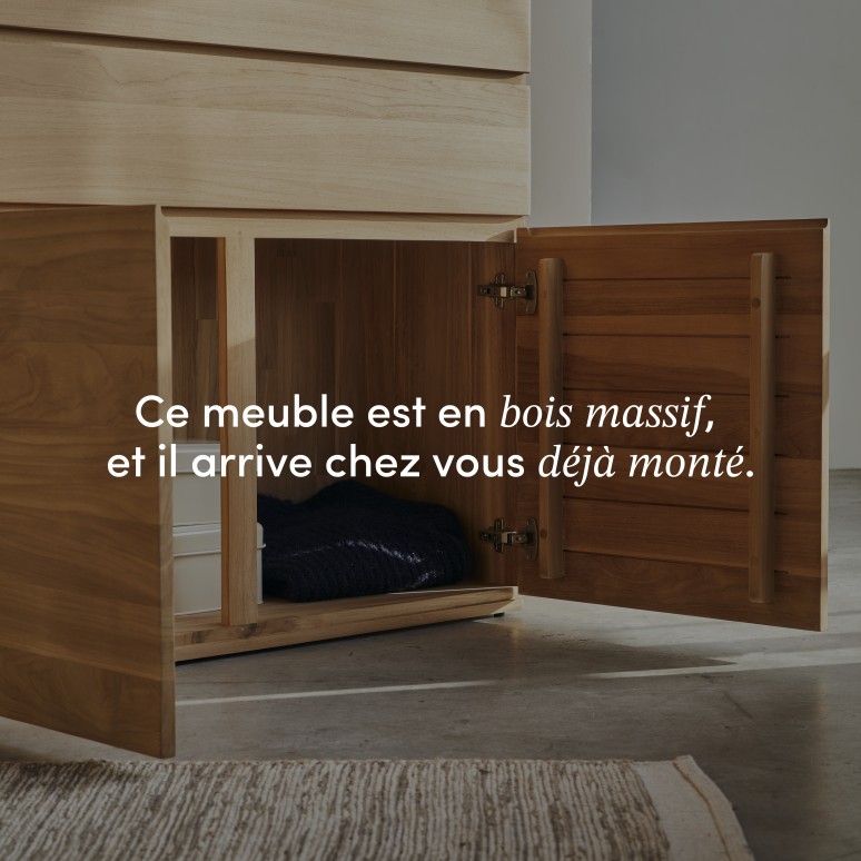 Nino - Commode haute en teck massif