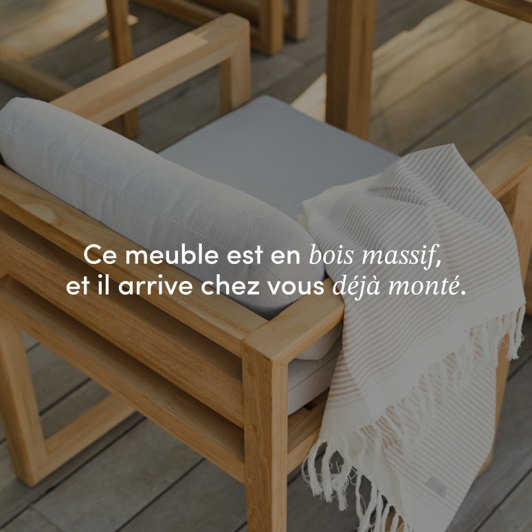 Noah - Ensemble de jardin en teck massif 6 chaises