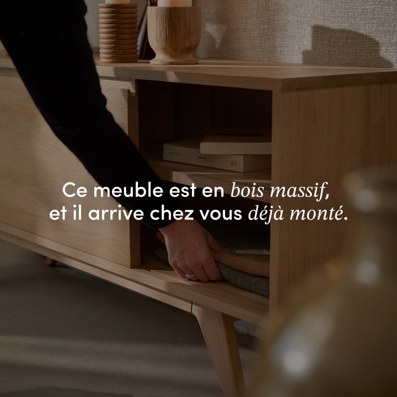 Esmée - Meuble TV en chêne massif 130 cm