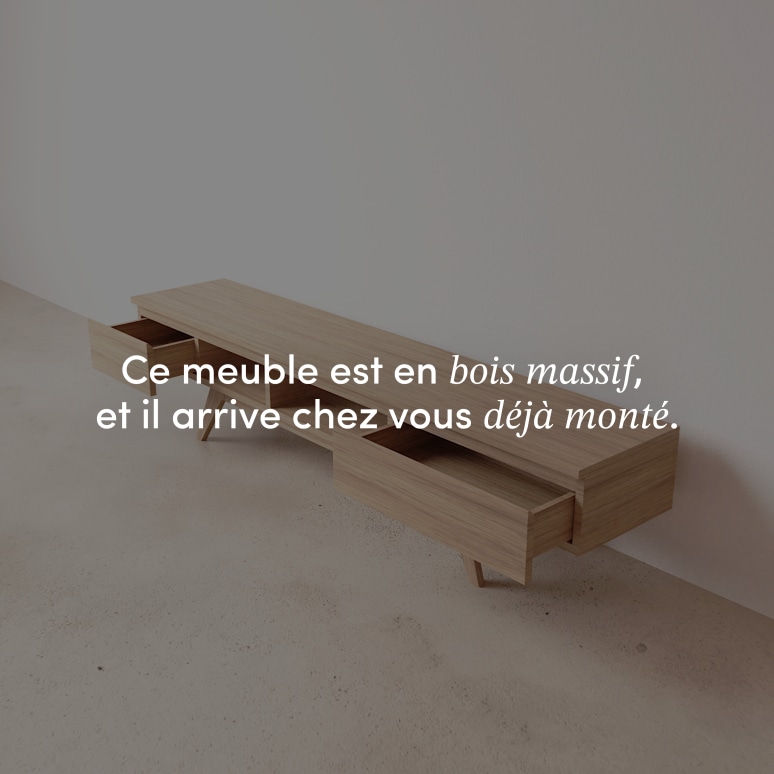 Esmée - Meuble TV en chêne massif 180 cm