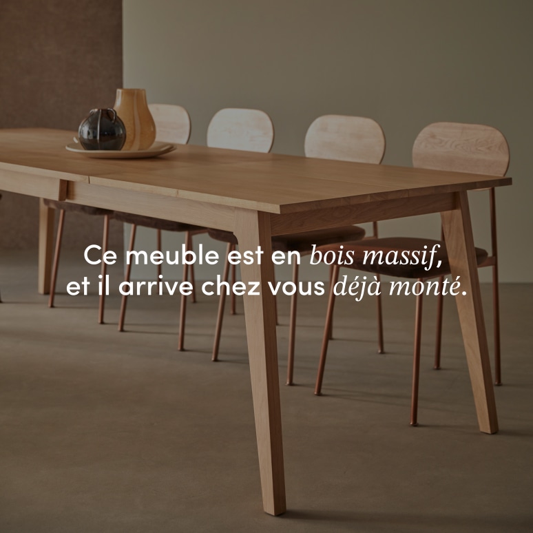 Esmée - Table extensible en chêne massif 6-12 pers.