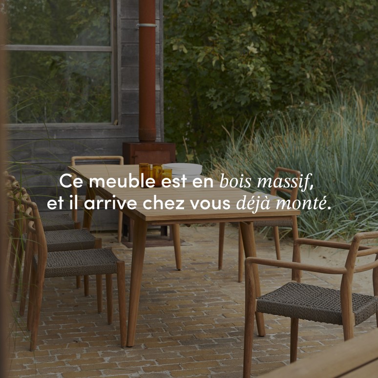 Vadim - Table de jardin extensible en teck massif 6-12 pers.