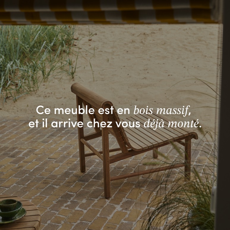 Hélen - Fauteuil de jardin en teck massif recyclé